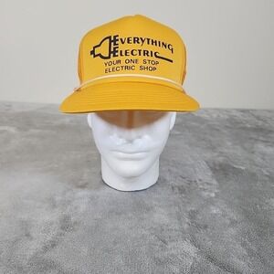 Vintage Everything Electric Hat Mens Adjustable Yellow Snapback‎ Mesh Trucker